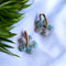 Fleurs effet pierre Turquoise & Or