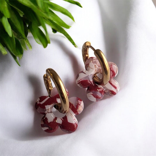 Fleurs Marbrées Rouges