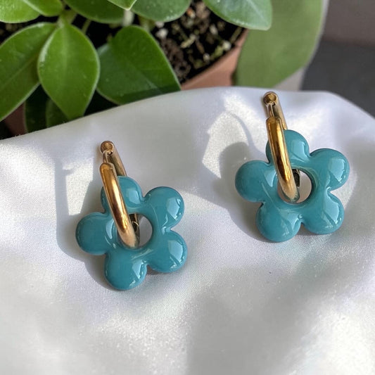 Fleurs Unies Bleu Turquoise