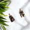 Boucles Mini Rectangles Noirs et Or