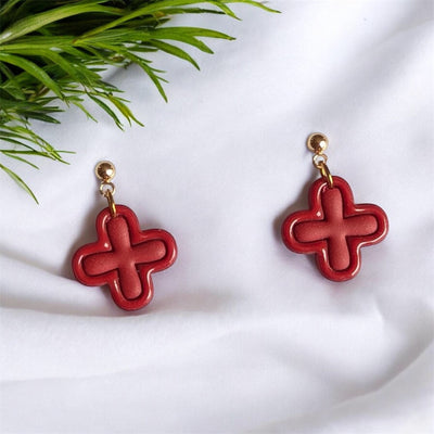 Boucles Mini Trèfles Rouges